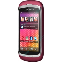 Красно-розовый телефон Alcatel One Touch 818 (Южно-Сахалинск)