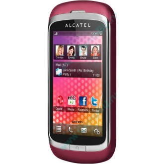 Красно-розовый телефон Alcatel One Touch 818 (Южно-Сахалинск)